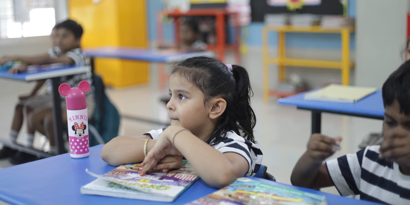 Children learning in a classroom at Hiranandani Parks Oragadam