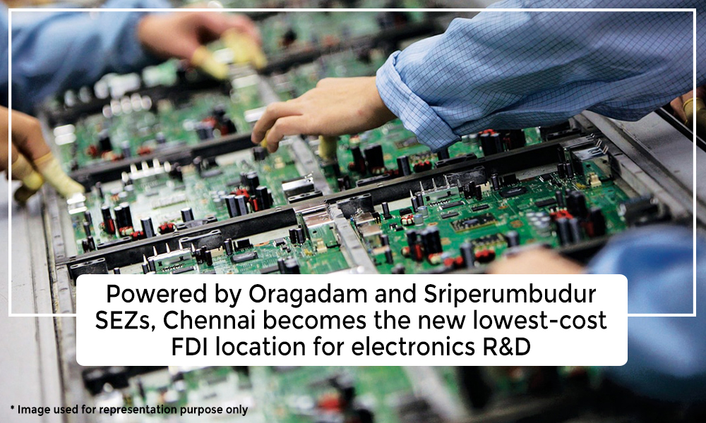 Powered By Oragadam And Sriperumbudur Sezs, Chennai BecomesThe New Lowest-Cost FDI Location For Electronics R&D