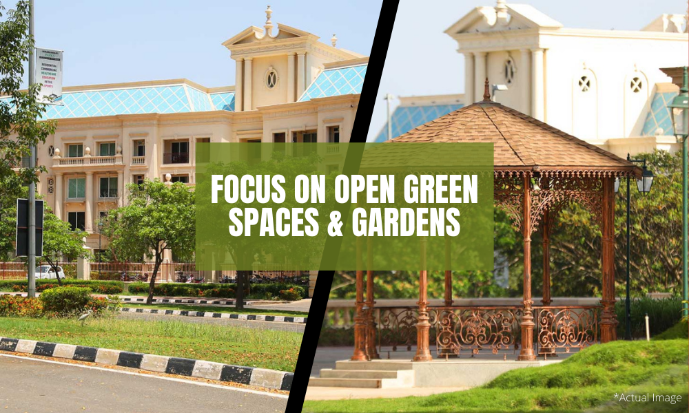 Focus on open green spaces & gardens